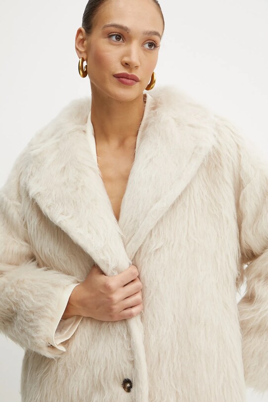Weekend Max Mara płaszcz wełniany beżowy 2425016013600