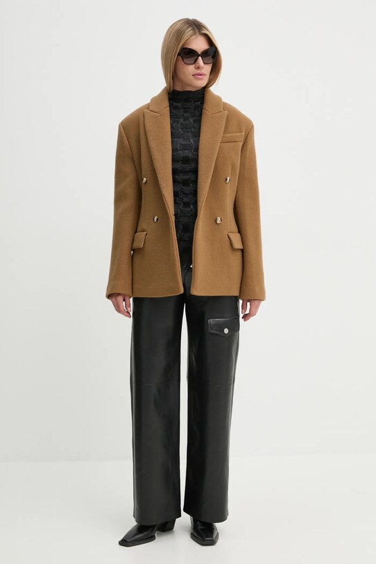 Nanushka wool coat PACEY NW24FWJK39976 brown AW24