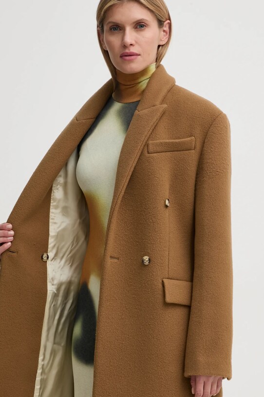 Nanushka wool coat FERRIS NW24FWOW40076 brown