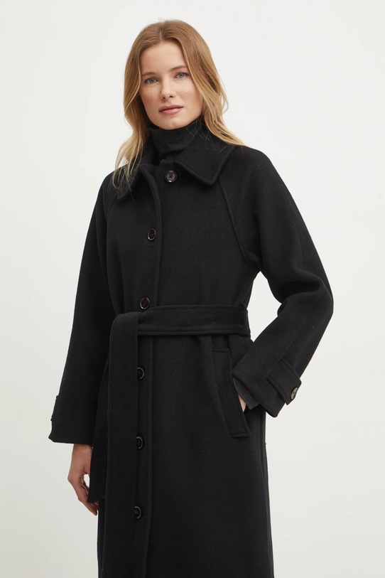 Abercrombie & Fitch płaszcz wełniany czarny KI144.4195.900