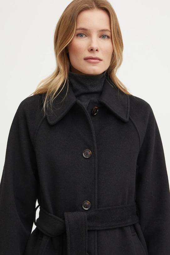 Abercrombie & Fitch płaszcz wełniany KI144.4195.900 czarny