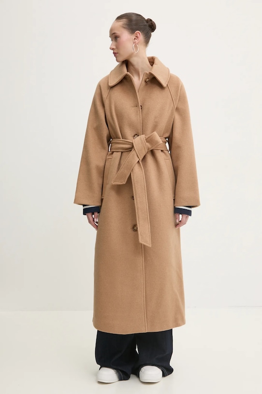 Abercrombie & Fitch palton de lana cu captuseala bej KI144.4196.400