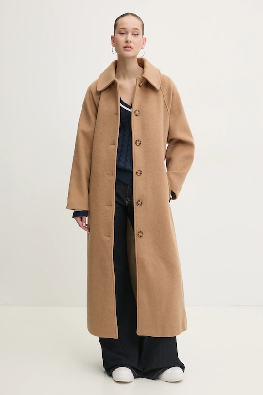 Abercrombie & Fitch palton de lana KI144.4196.400 bej AW24