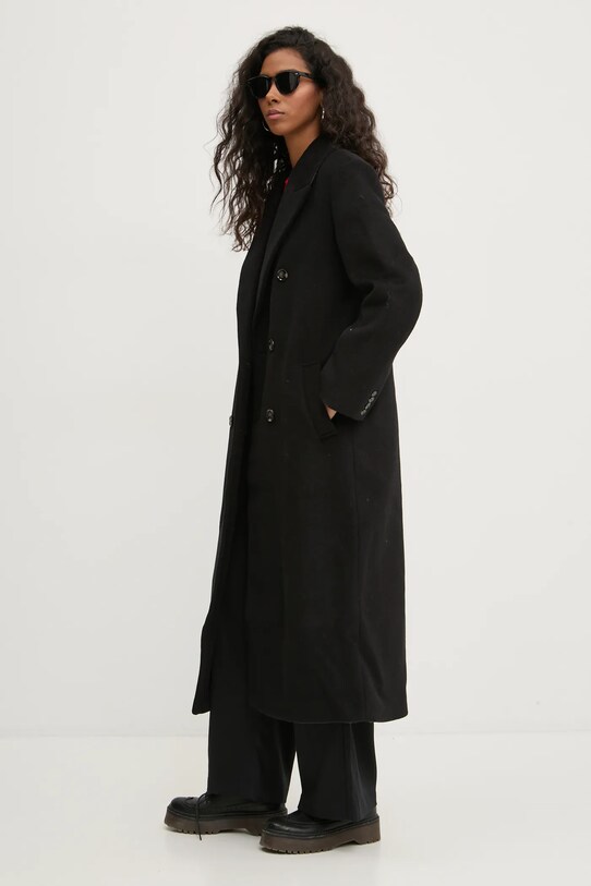 Abercrombie & Fitch płaszcz wełniany czarny KI144.4198.900
