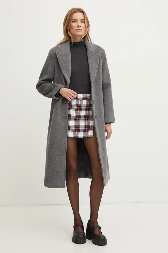 Abercrombie & Fitch palton de lana KI144.4247.908 gri AW24