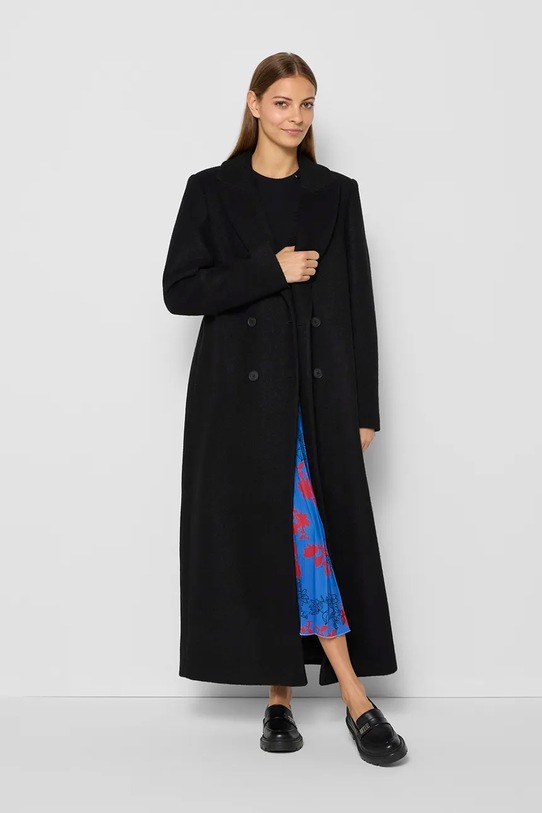 Bizuu płaszcz z domieszką wełny LOXIMA przejściowe czarny LOXIMA.CZARNY.AW24