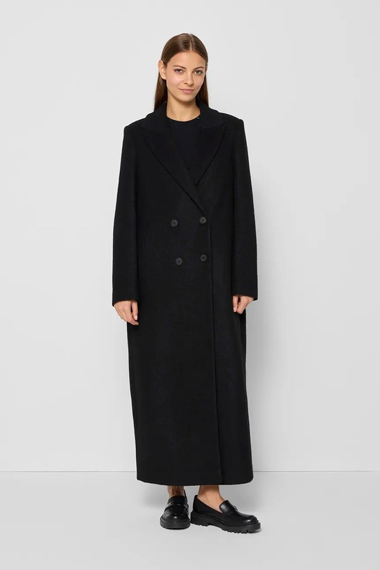 Bizuu płaszcz z domieszką wełny LOXIMA LOXIMA.CZARNY.AW24 czarny AW24