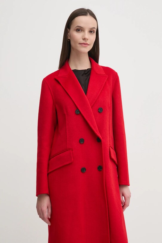 Kabát s příměsí vlny Pedro del Hierro 7528336 červená AW24