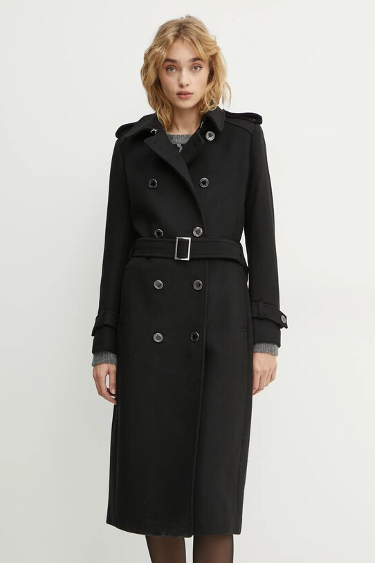 Пальто з домішкою вовни Morgan GETINA1 GETINA1 чорний AW24