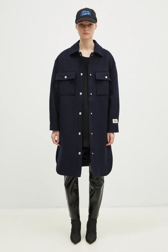 Maison Kitsuné cappotto in lana Workwear NW02211WM0026