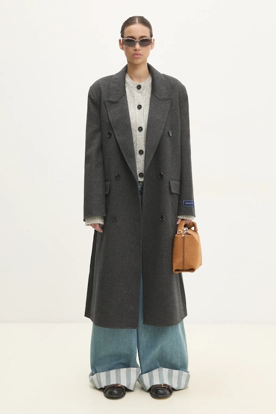 Sporty & Rich palton de lana Double Faced DB Cashmere OW025500000GY17