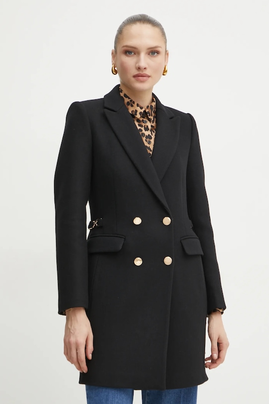 Vlnený kabát Morgan bez kapucne čierna GESAM