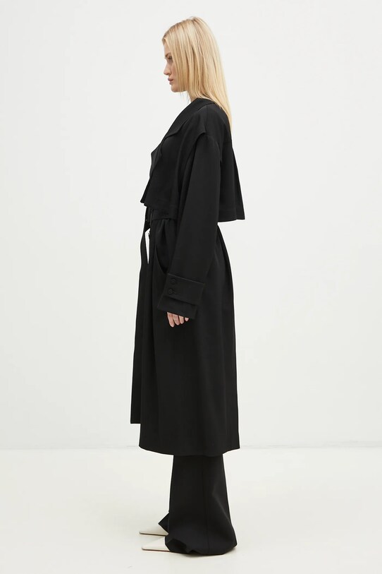 Вовняний тренч JW Anderson Longline Trench Coat CO0310.PG0011.999 чорний AW24
