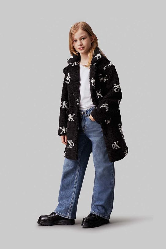 Dětský kabát Calvin Klein Jeans nezateplené černá IG0IG02594.9BYH.128.176