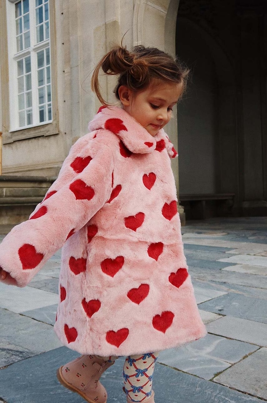 Konges Sløjd płaszcz dziecięcy FUZZIE COAT pozostałe różowy KS101227
