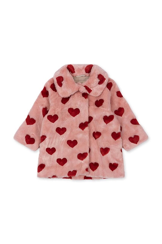 Konges Sløjd płaszcz dziecięcy FUZZIE COAT KS101227 różowy AW24