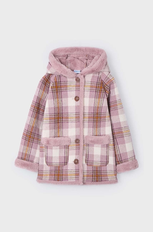 Παιδικό παλτό με μείγμα από μαλλί Mayoral με μείγμα μαλλιού ροζ 4485.6D.Mini.9BYH