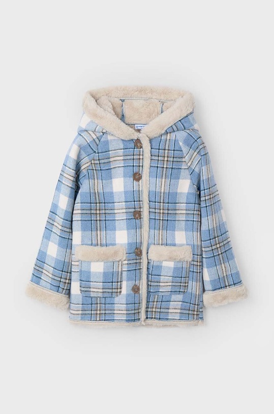Dětský kabát s příměsí vlny Mayoral s podšívkou modrá 4485.6D.Mini.9BYH