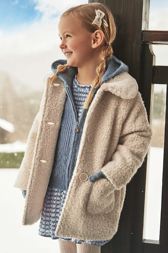 Dječji kaput Mayoral bez kapuljače bež 4487.6G.Mini.9BYH