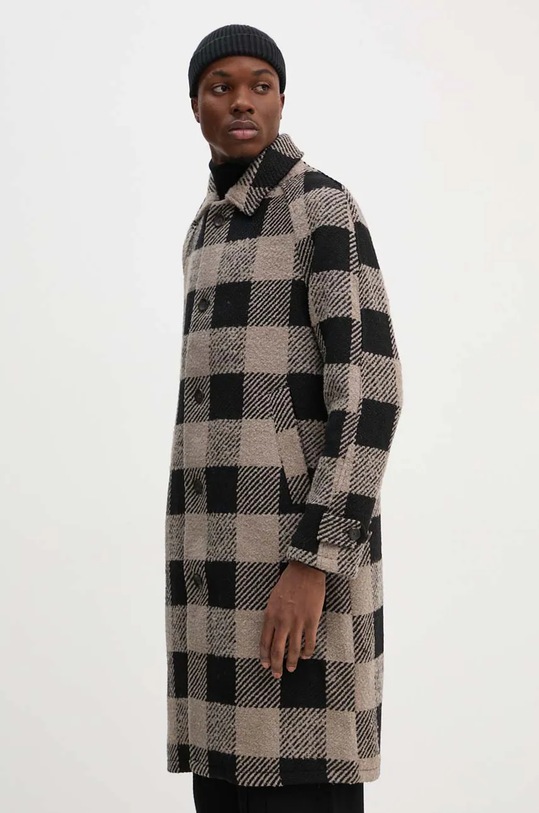 Vlněný kabát Les Deux nezateplené černá LDM620083