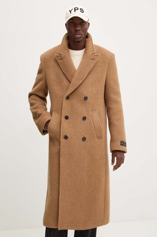 MSGM płaszcz wełniany wełna brązowy 3740MC04.247503