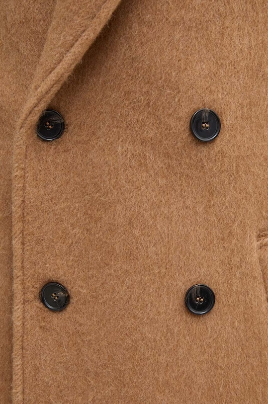 Vlněný kabát MSGM 3740MC04.247503 hnědá