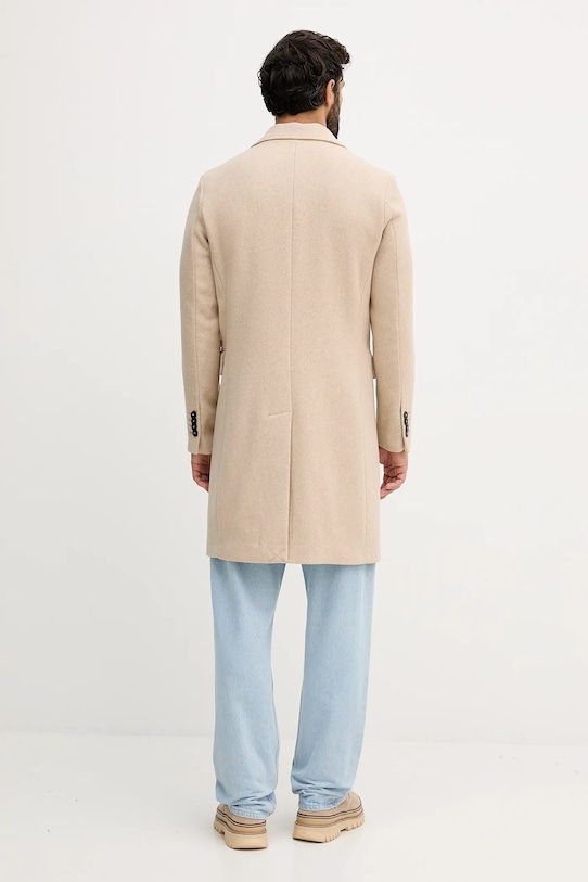 Odjeća Kaput s dodatkom vune United Colors of Benetton 2X59UN05M bež