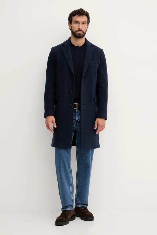 Пальто з додаванням вовни United Colors of Benetton 2X59UN05M блакитний AW25