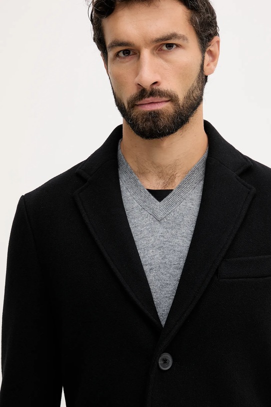 Пальто с добавлением шерсти United Colors of Benetton чёрный 2X59UN05M