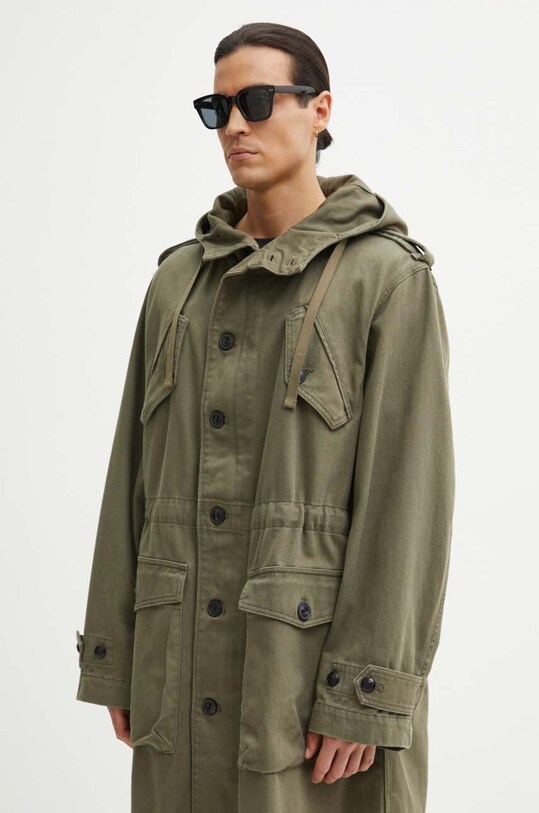 The Kooples jacheta de bumbac verde HPAR29000K