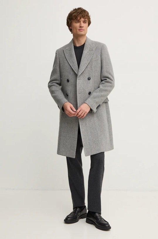 United Colors of Benetton gyapjúkabát 2U44UN05S szürke AW24