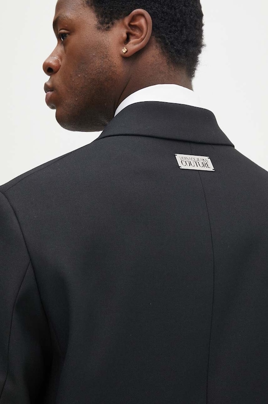 Versace Jeans Couture płaszcz z domieszką wełny 77GAT424.N0351 czarny
