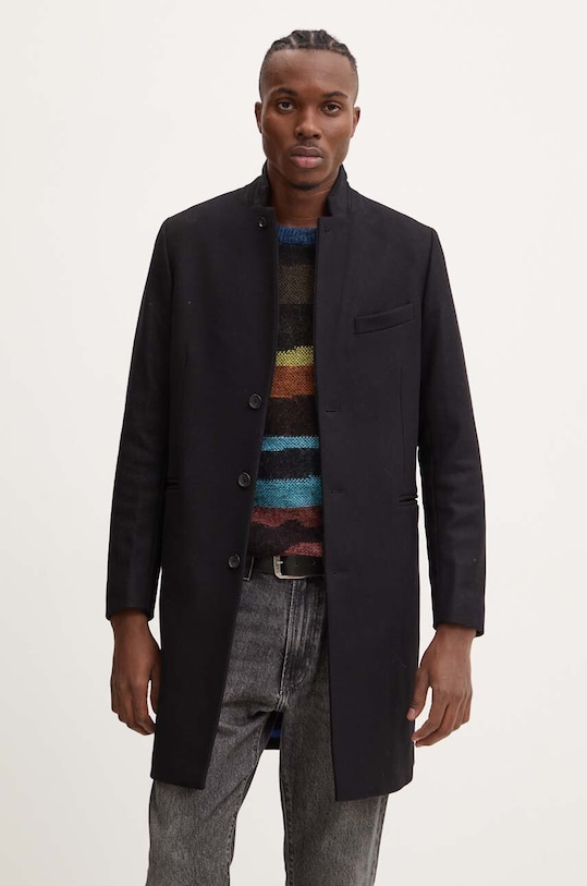 Vlnený kabát PS Paul Smith bez kapucne čierna M2R.116R.N21059