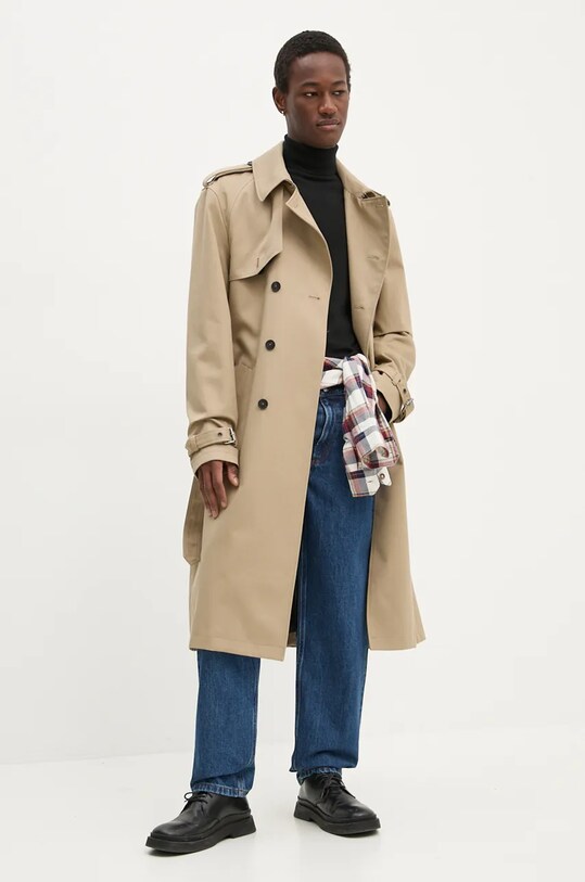 Хлопковый тренч The Kooples HTRE29001K бежевый AW24