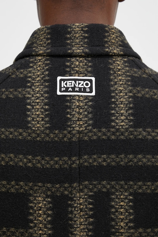 Kenzo cappotto in lana Weave Overcoat FE65MA0329JB.99 nero