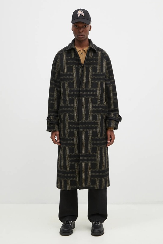 Вовняне пальто Kenzo Weave Overcoat FE65MA0329JB.99