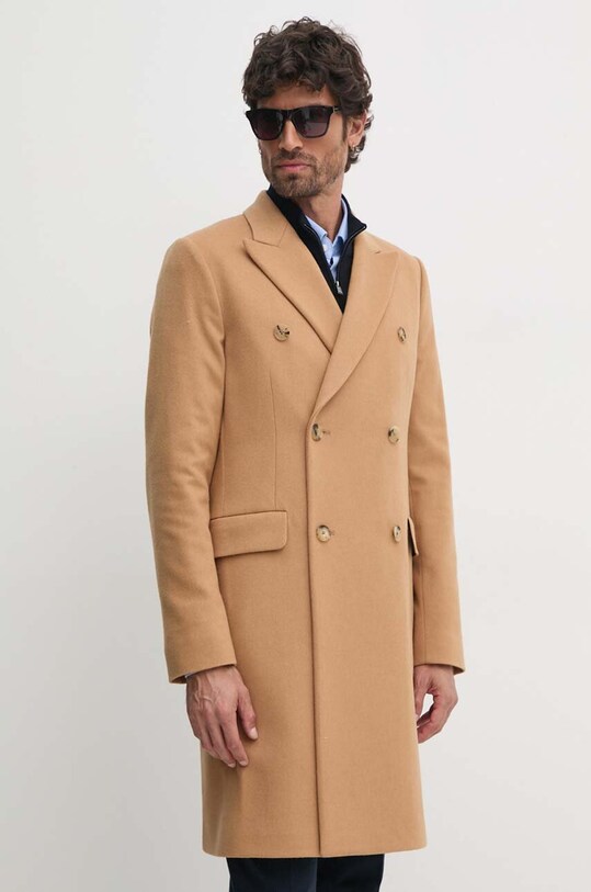 Вълнено палто Paul Smith M1R.224P.N00110 кафяв AW24