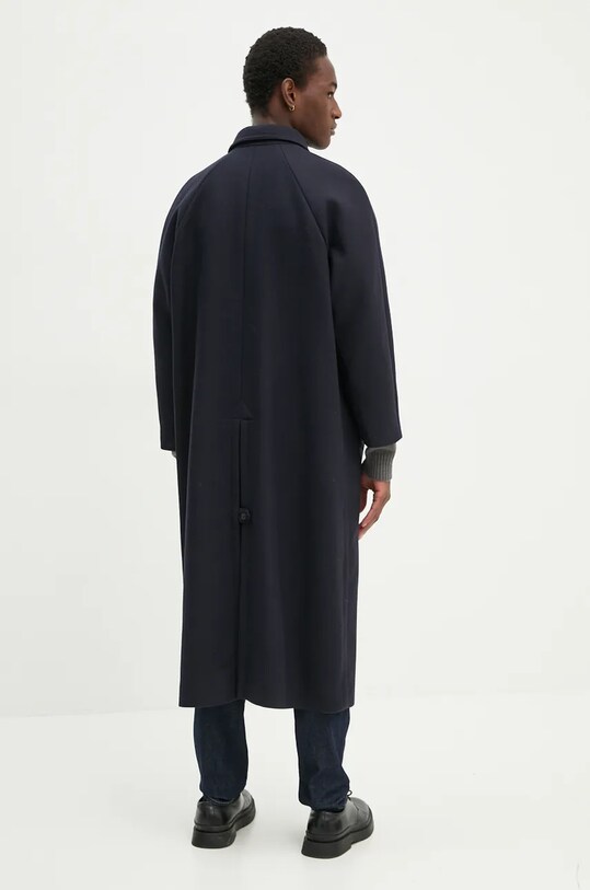 Îmbrăcăminte A.P.C. palton de lana manteau gaia WVBDE.F01533 bleumarin