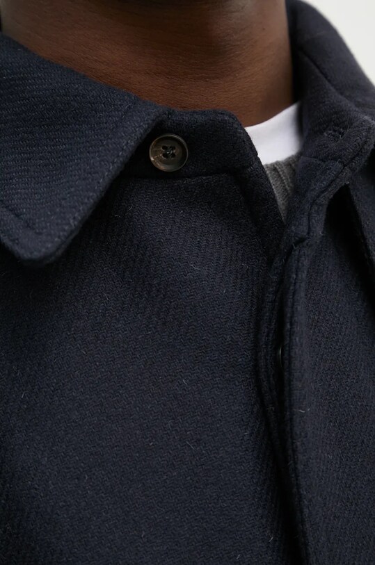A.P.C. palton de lana manteau gaia WVBDE.F01533 bleumarin