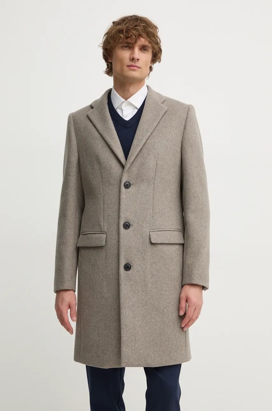 Vlněný kabát Lindbergh nezateplené béžová 30.303022.STONE.MEL