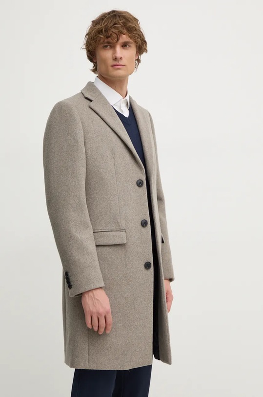 Vlněný kabát Lindbergh béžová 30.303022.STONE.MEL