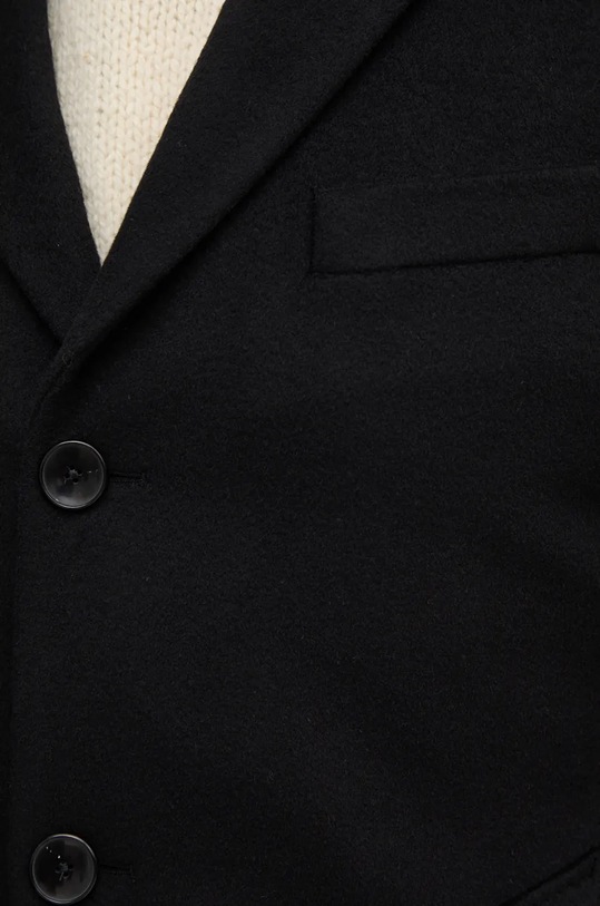 Μάλλινο παλτό BOSS 50525739 μαύρο