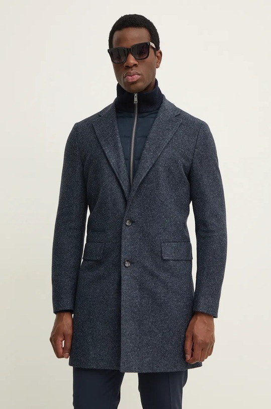 BOSS cappotto con aggiunta di lana transitorio blu navy 50528131
