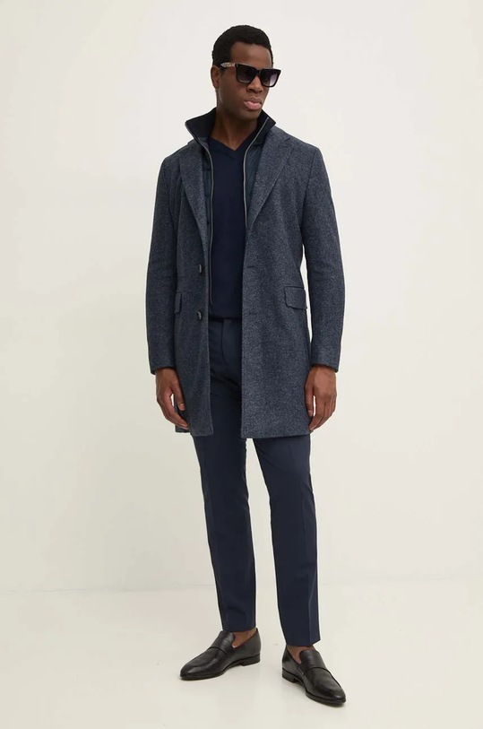 BOSS cappotto con aggiunta di lana 50528131 blu navy AW24