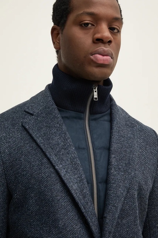 BOSS cappotto con aggiunta di lana 50528131 blu navy