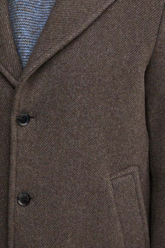 Vlnený kabát Sisley 2UHZSN03H hnedá