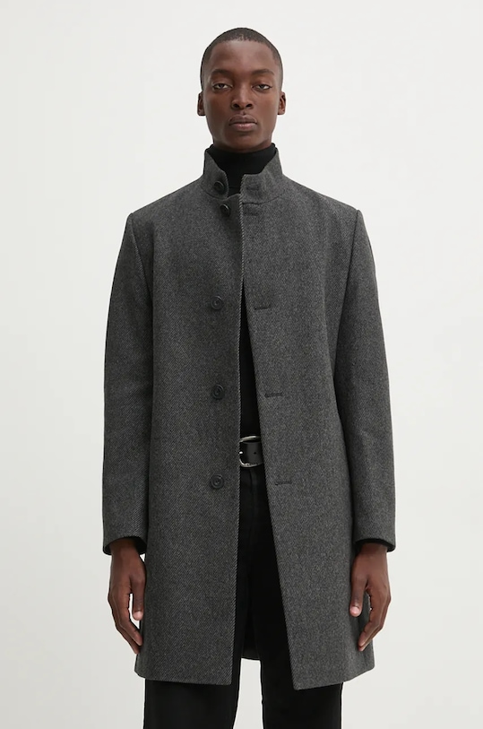 HUGO płaszcz wełniany pozostałe szary 50525187