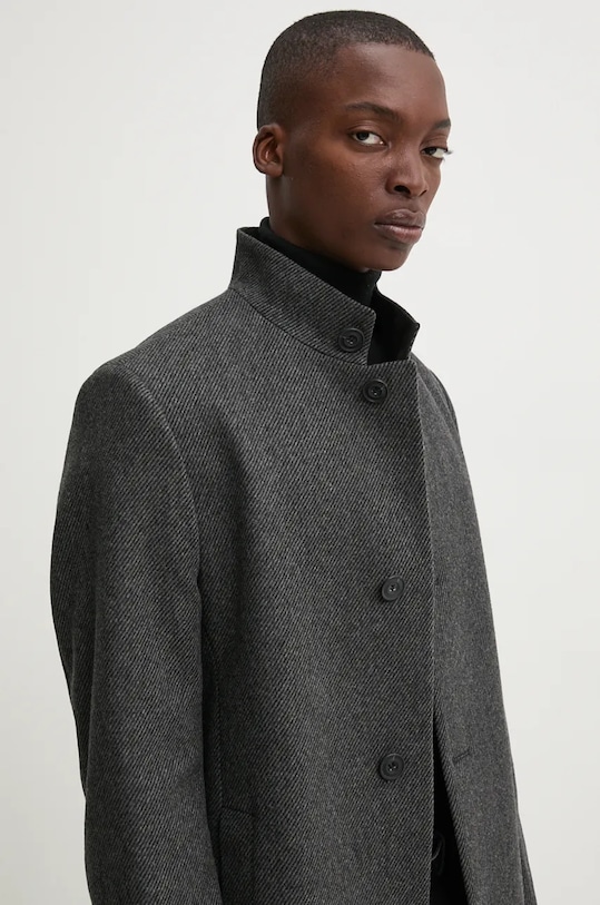 HUGO płaszcz wełniany szary 50525187
