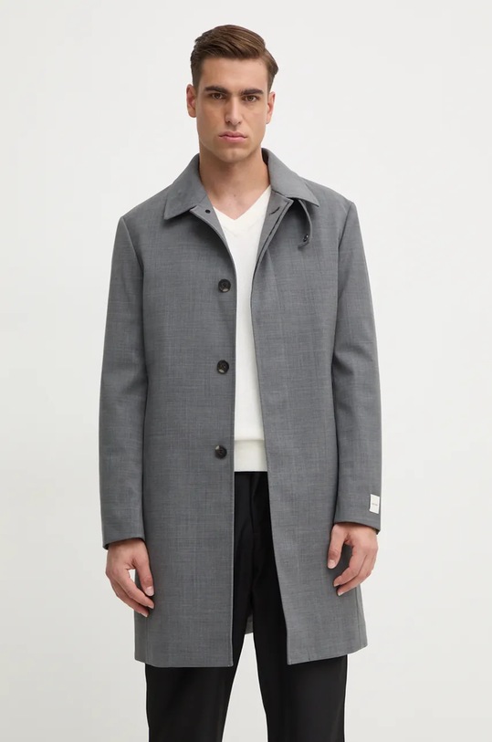 Calvin Klein płaszcz z domieszką wełny szary K10K113269