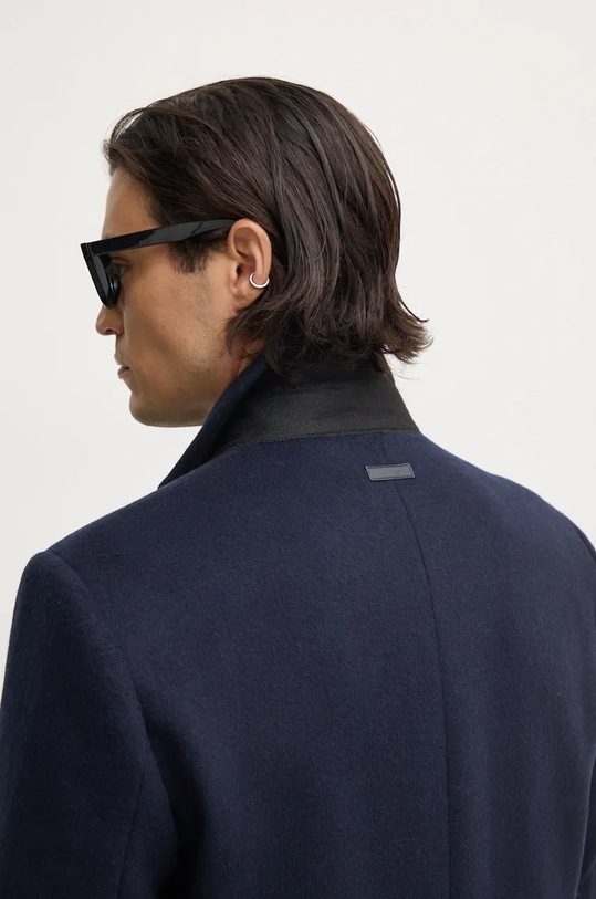 Vlněný kabát Calvin Klein námořnická modř K10K113664